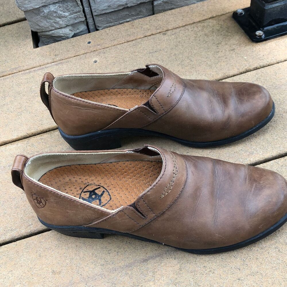 Ariat Slip On Sandal Western Paddock Leather size 7 B - Picture 4 of 11